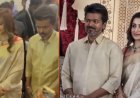 விவாகரத்து சர்ச்சைக்கிடையில் திருமண நிகழ்ச்சியில் ஜோடியாக வந்த விஜய்–த்ரிஷா? வைரலாகும் வீடியோ