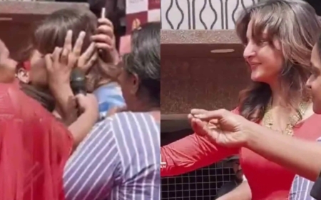 பொதுமக்கள் முன்னிலையில் பிரபல நடிகைக்கு உதட்டு முத்தம் கொடுத்த ரசிகையின் அதிரடி செயல்!